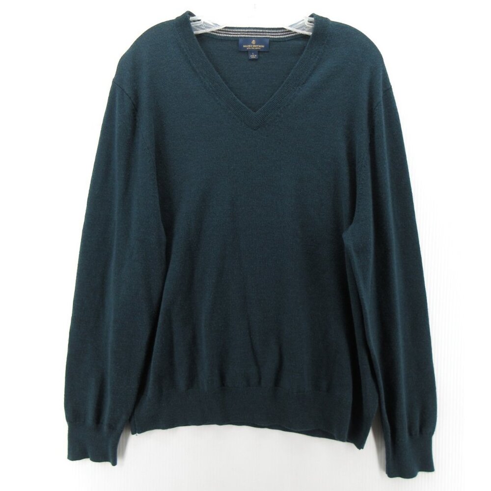 Brooks Brothers Sweater Large Extra Fine Merino Wool Pullover Knit *